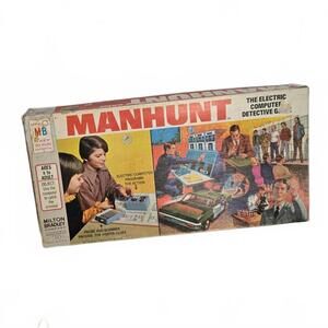 Vintage Manhunt Electric Computer Detective Game Milton Bradley / incomplete